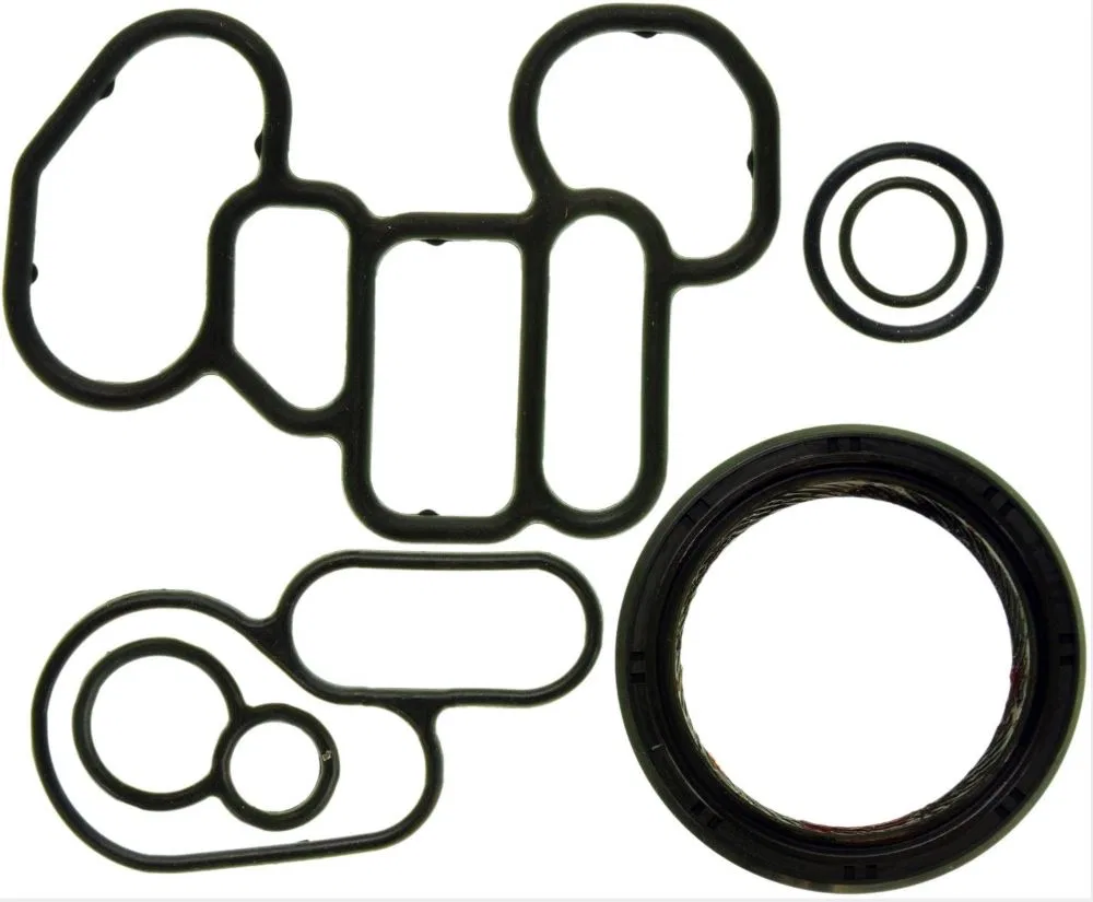 JV5087 – CLEVITE 77 Timing Cover Gasket Set, OE Replacement Rubber Set Of 6 With Oil Filter Adapter Gasket